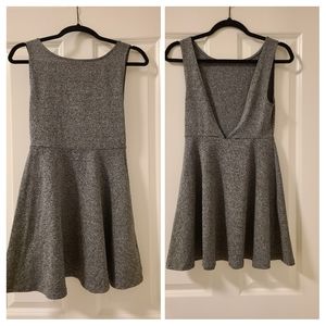 Divided Gray Skater Dress